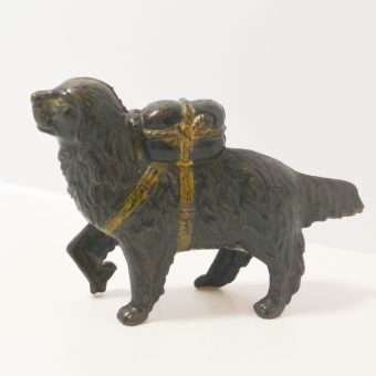 Cast Iron Newfoundland Rescue Pack Dog Still Bank Full