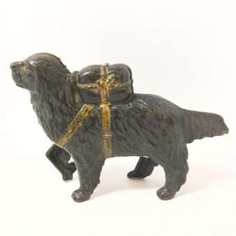 Cast Iron Newfoundland Rescue Pack Dog Still Bank-3