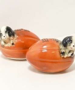 Vintage Salt & Pepper Shakers - Football Puppies c.1960's