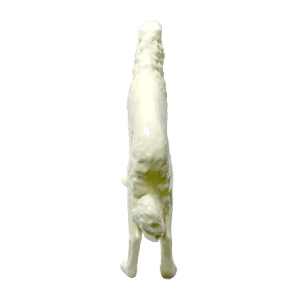 Large White Czech Porcelain Borzoi Figurine c.1940's - Image 3