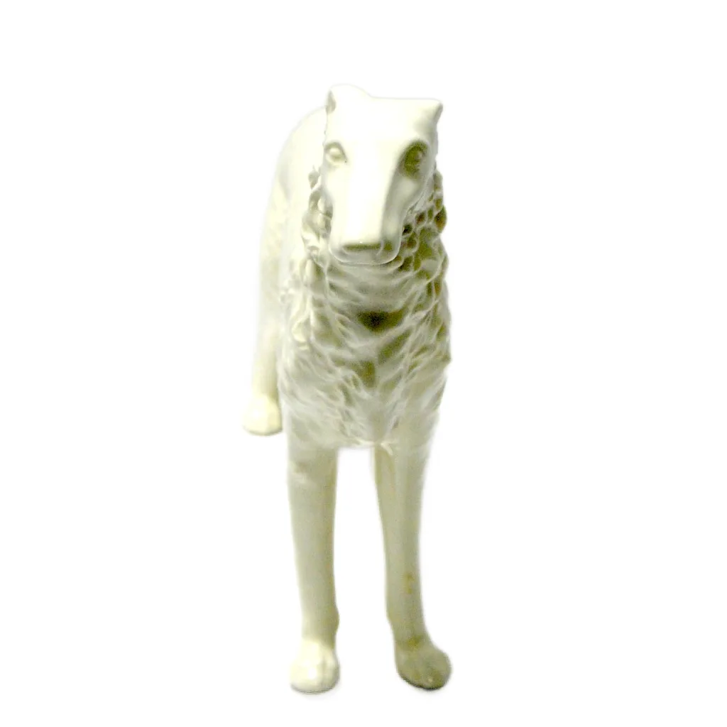 Large White Czech Porcelain Borzoi Figurine c.1940's - Image 7