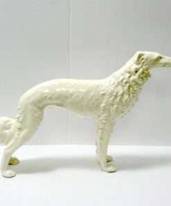 Large White Czech Porcelain Borzoi Figurine c.1940's