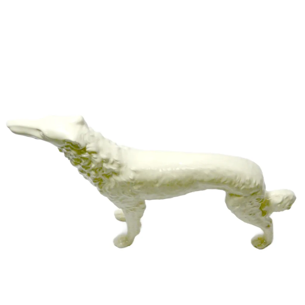 Large White Czech Porcelain Borzoi Figurine c.1940's - Image 9