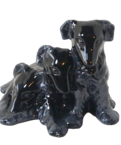 Royal Haeger "Bunch O' Collie Pups" Ebony Glaze c. mid-1940's