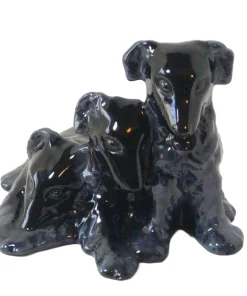 Royal Haeger "Bunch O' Collie Pups" Ebony Glaze c. mid-1940's