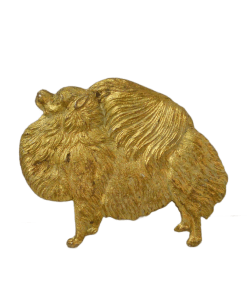 Vintage Gilded Pomeranian Dog Pin