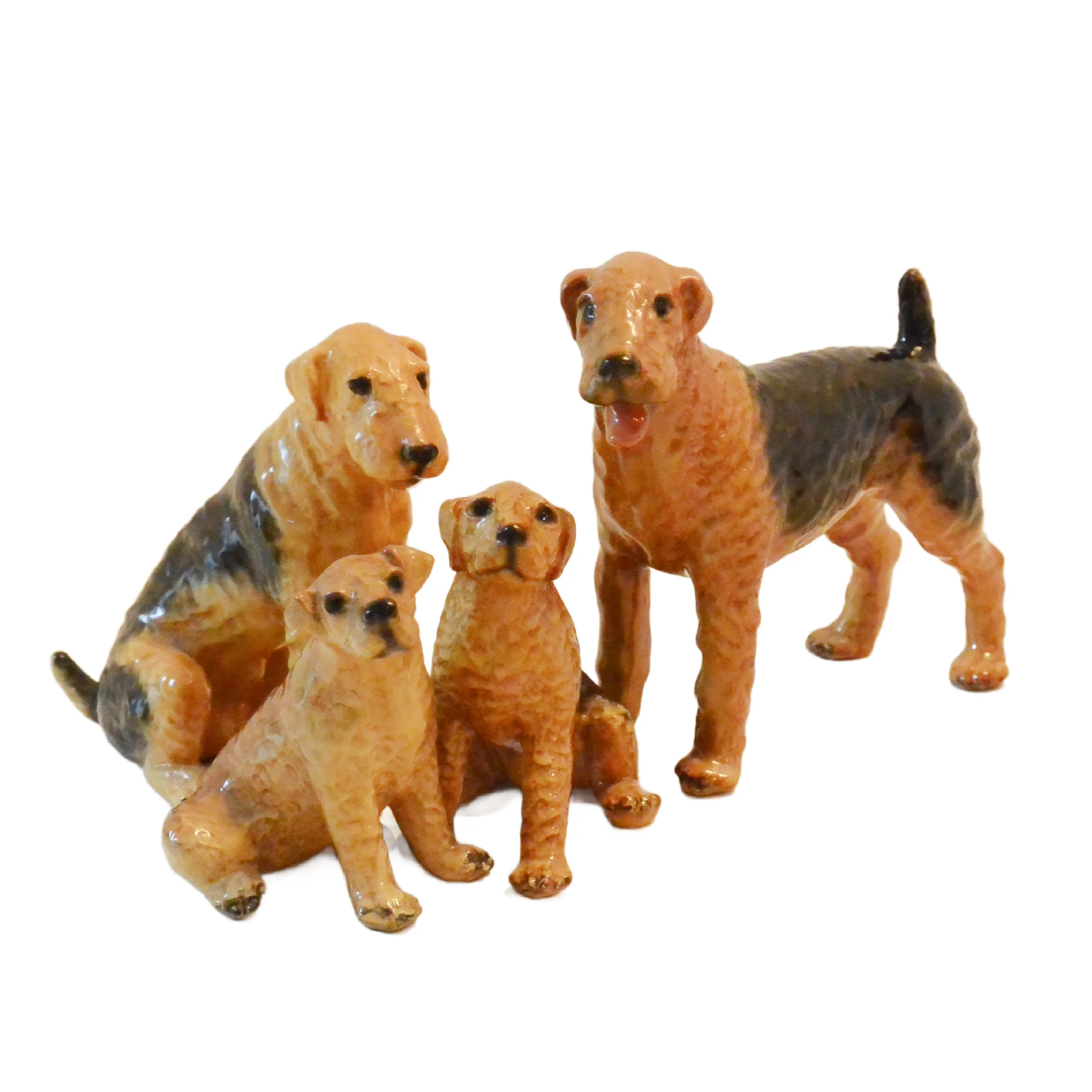 Mortens Studio Airedale Dog Family of Four