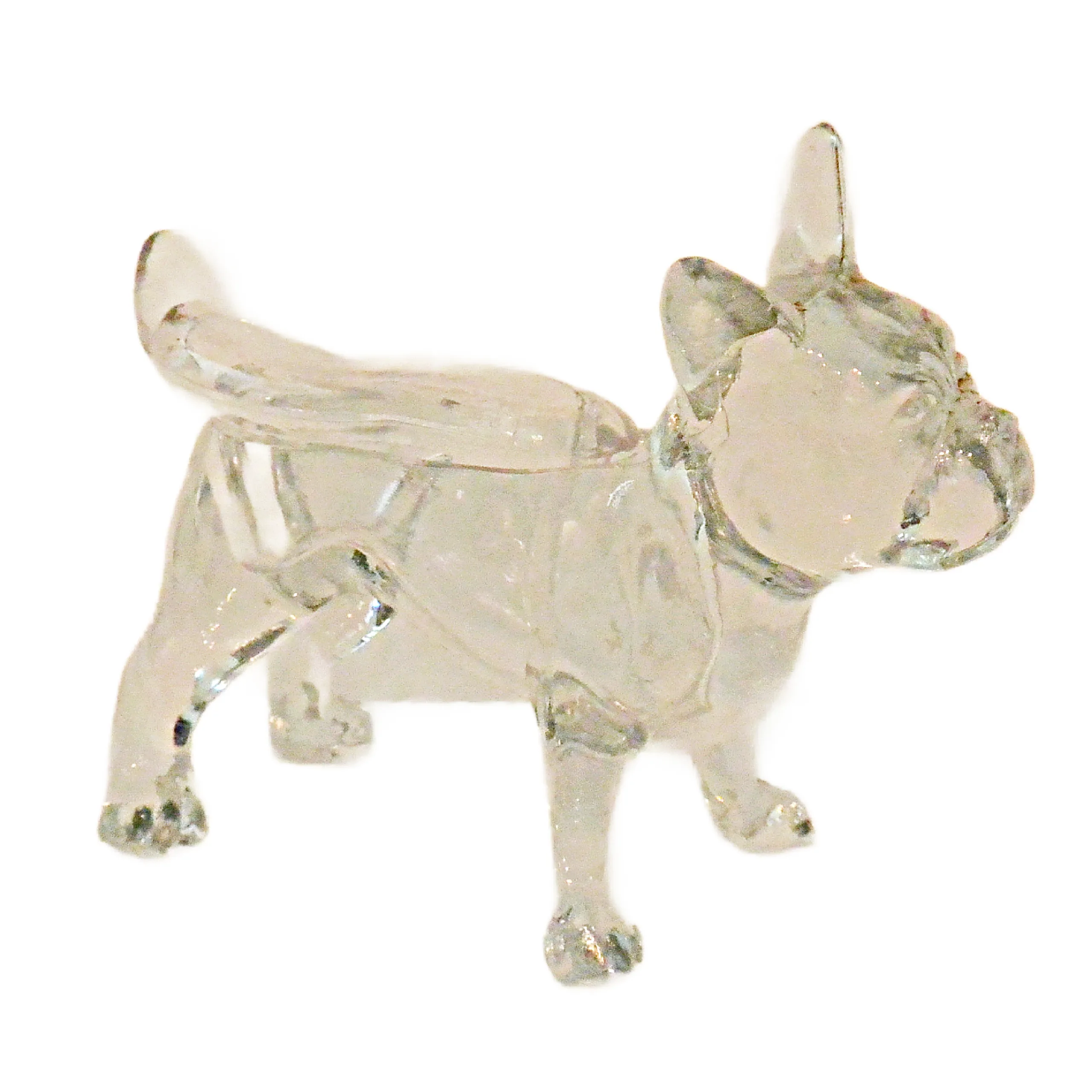 Figural Boston Terrier Glass Covered Candy Dish c. 1929