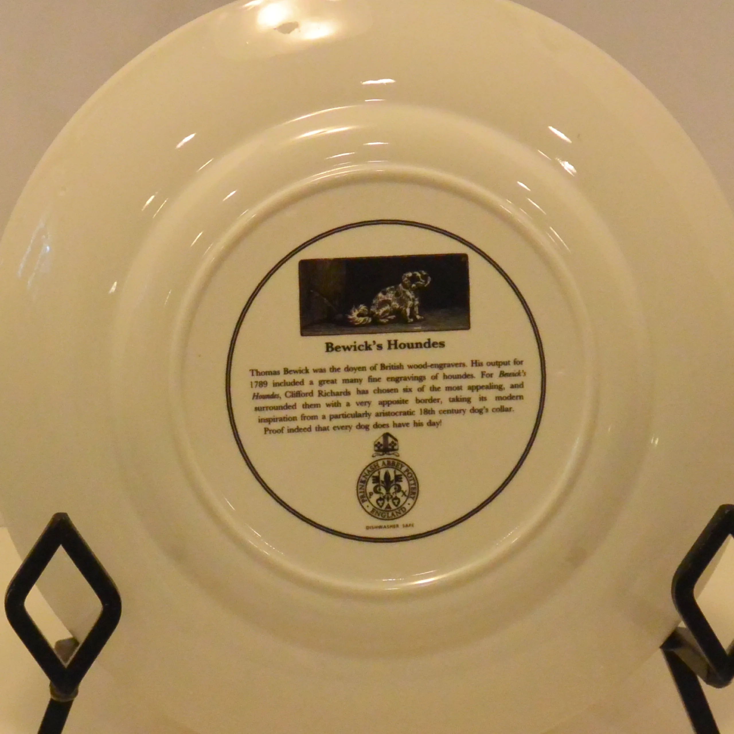 Set of 5 Prinknash Abbey "Bewick's Houndes" Dog Plates - Image 4