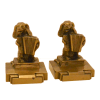 Antique Brass Dogs Playing Accordions Bookends