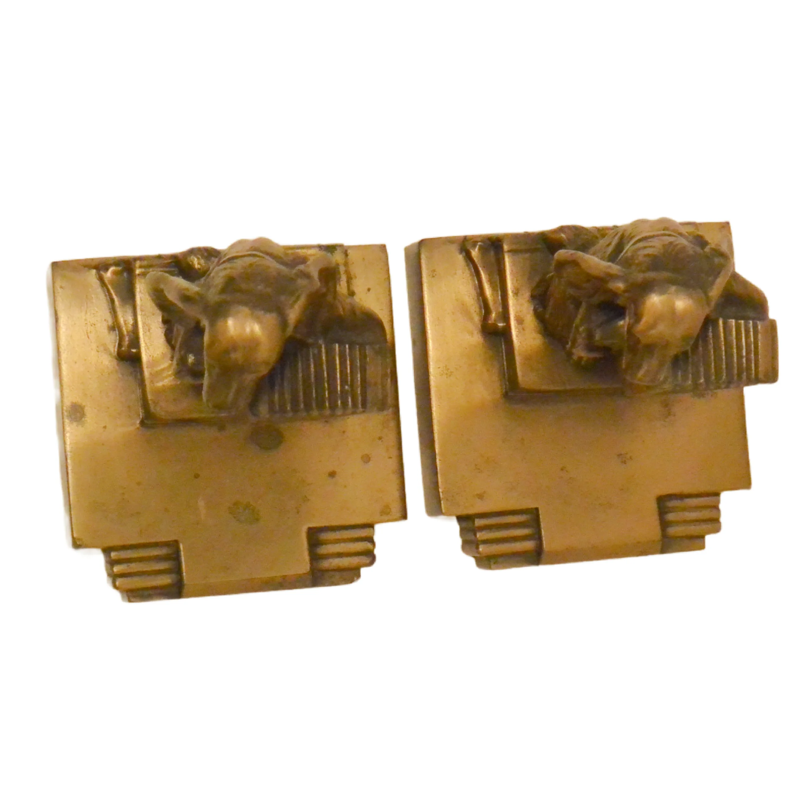 Antique Brass Dogs Playing Accordions Bookends - Image 7