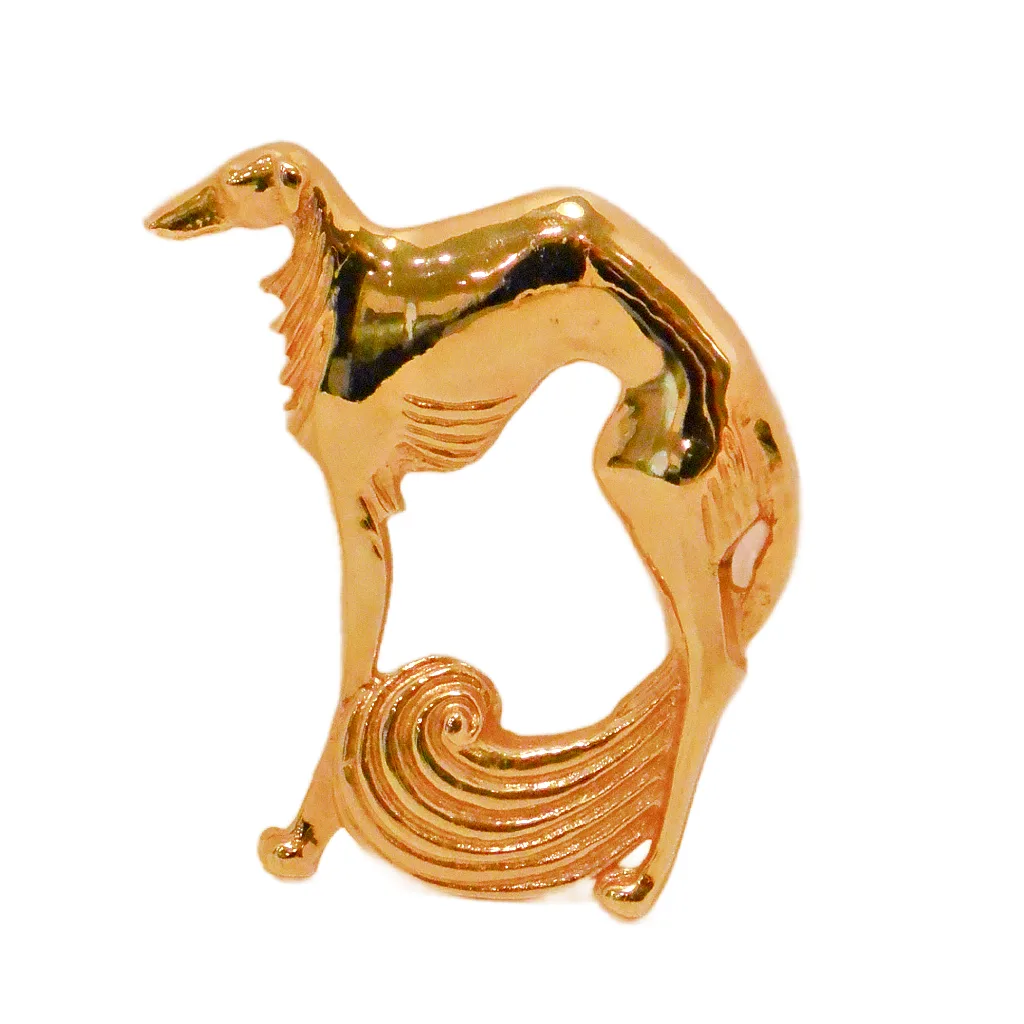 Vintage Borzoi Dog Brooch Robin Kahn
