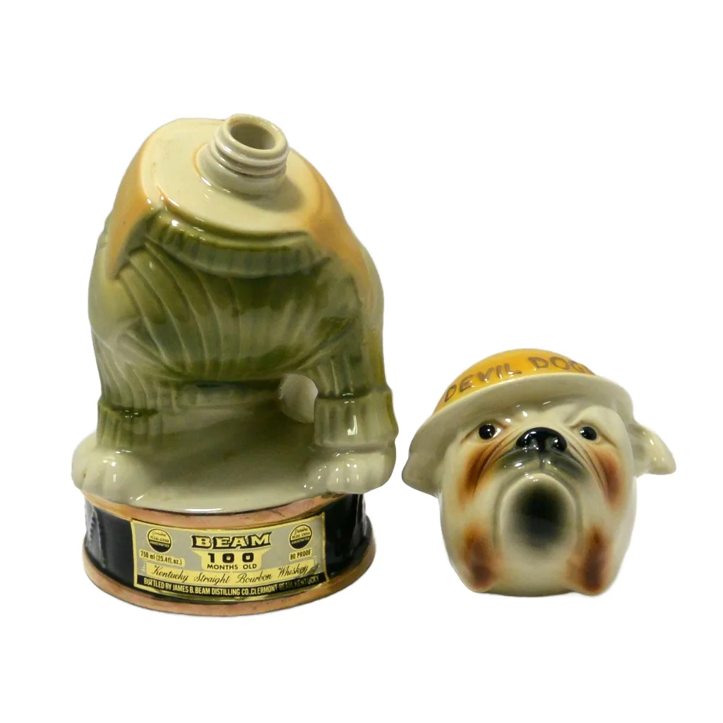 Devil Dogs Jim Beam Bulldog Decanter 1979 - Image 9