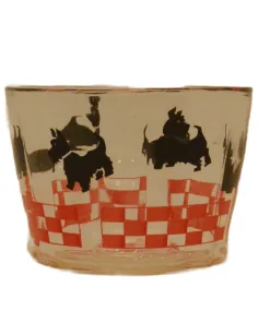 Art Deco Ice Bowl with Black Scotties
