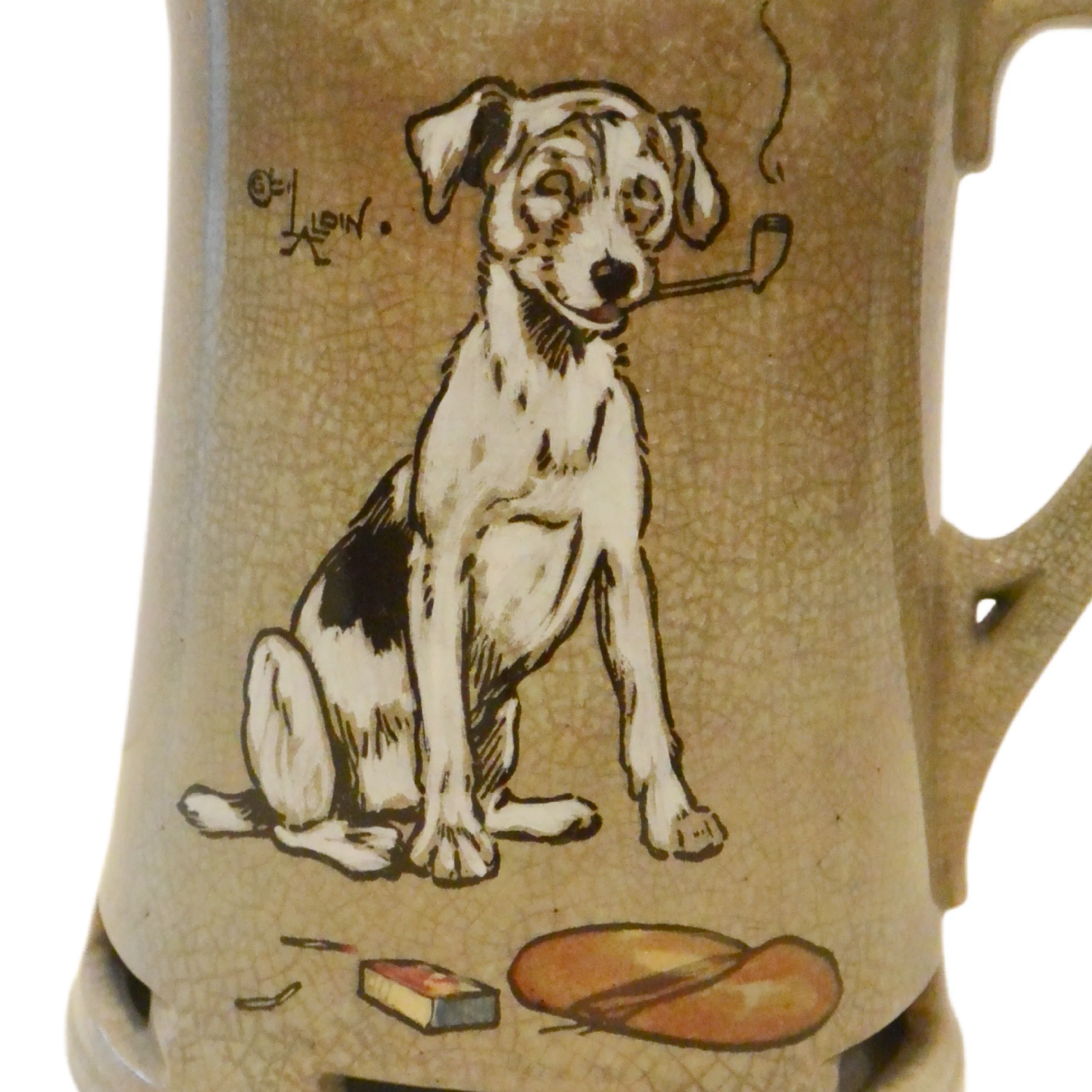 Antique Cecil Aldin Signed Dog Art Pitcher - Image 3