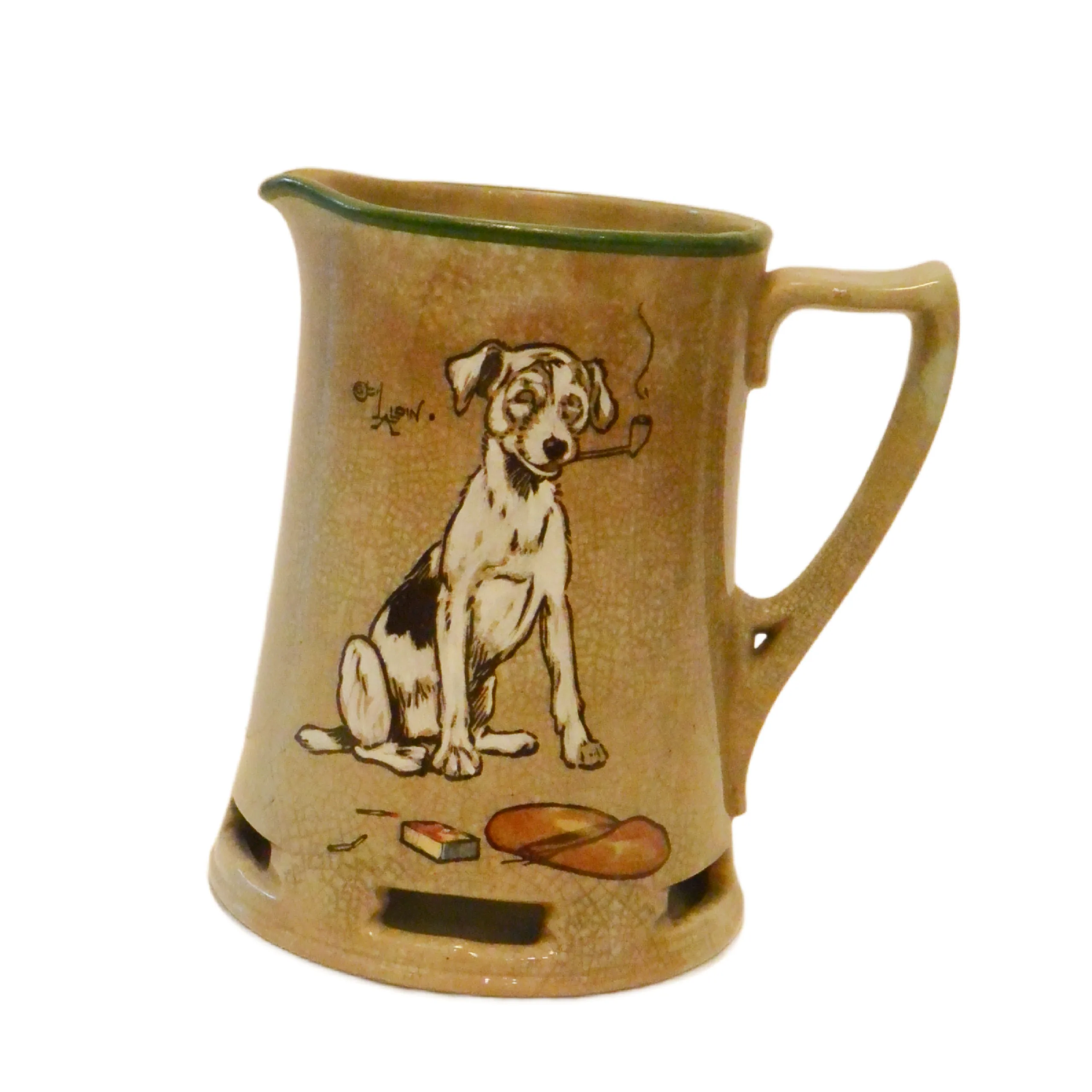 Antique Cecil Aldin Signed Dog Art Pitcher - Image 2