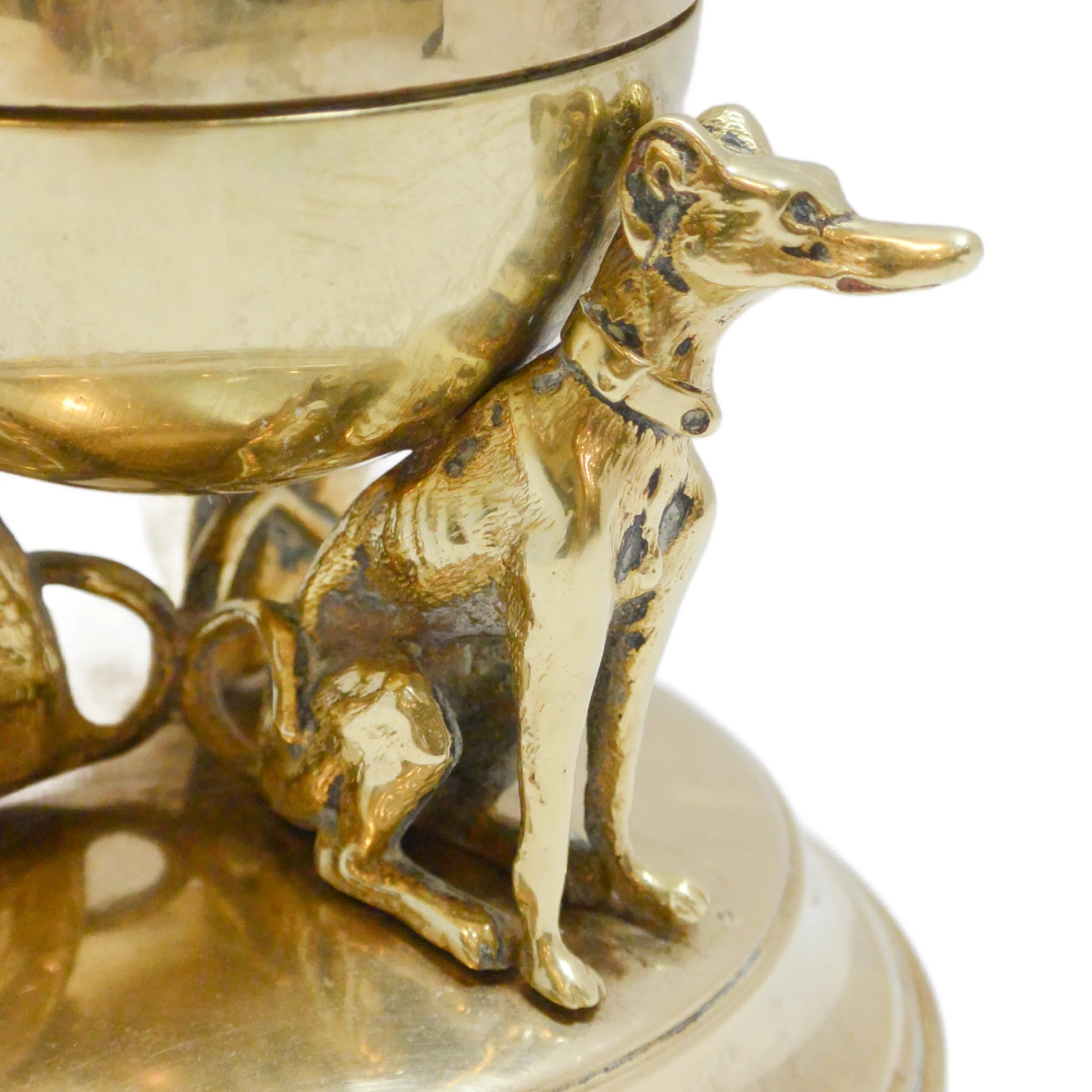 Antique Brass Whippet Inkwell c.1900 Germany - Image 3