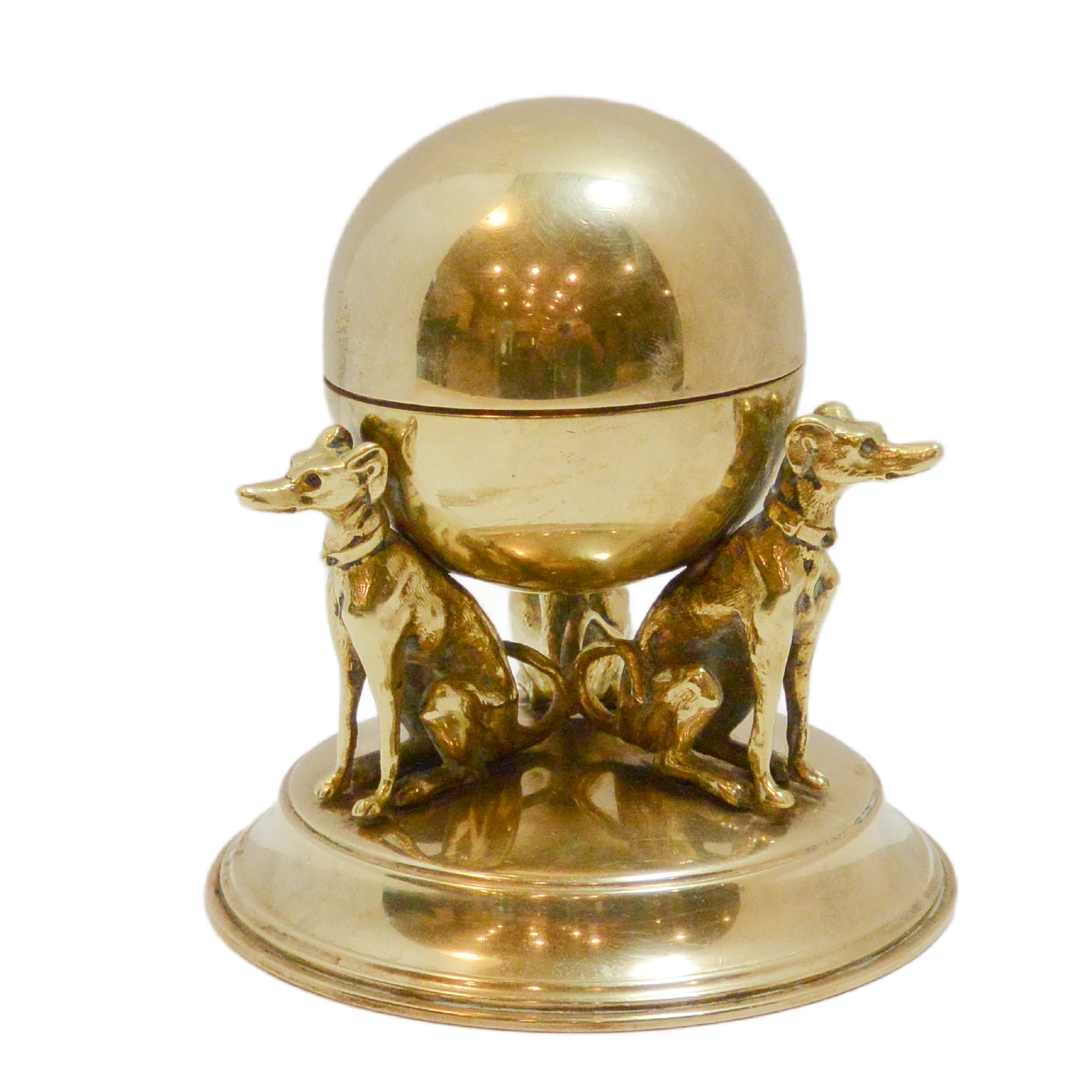 Antique Brass Whippet Inkwell c.1900 Germany - Image 2