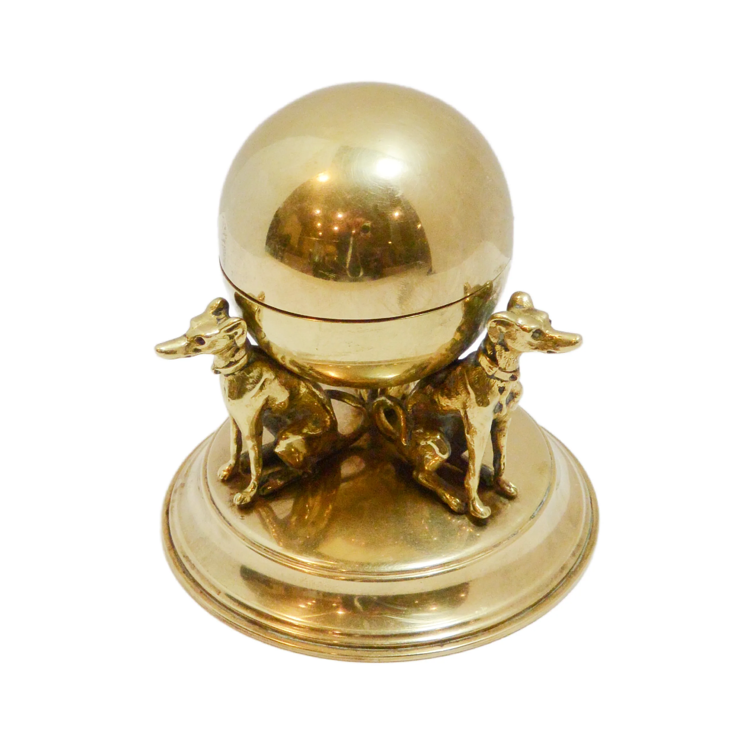 Antique Brass Whippet Inkwell c.1900 Germany