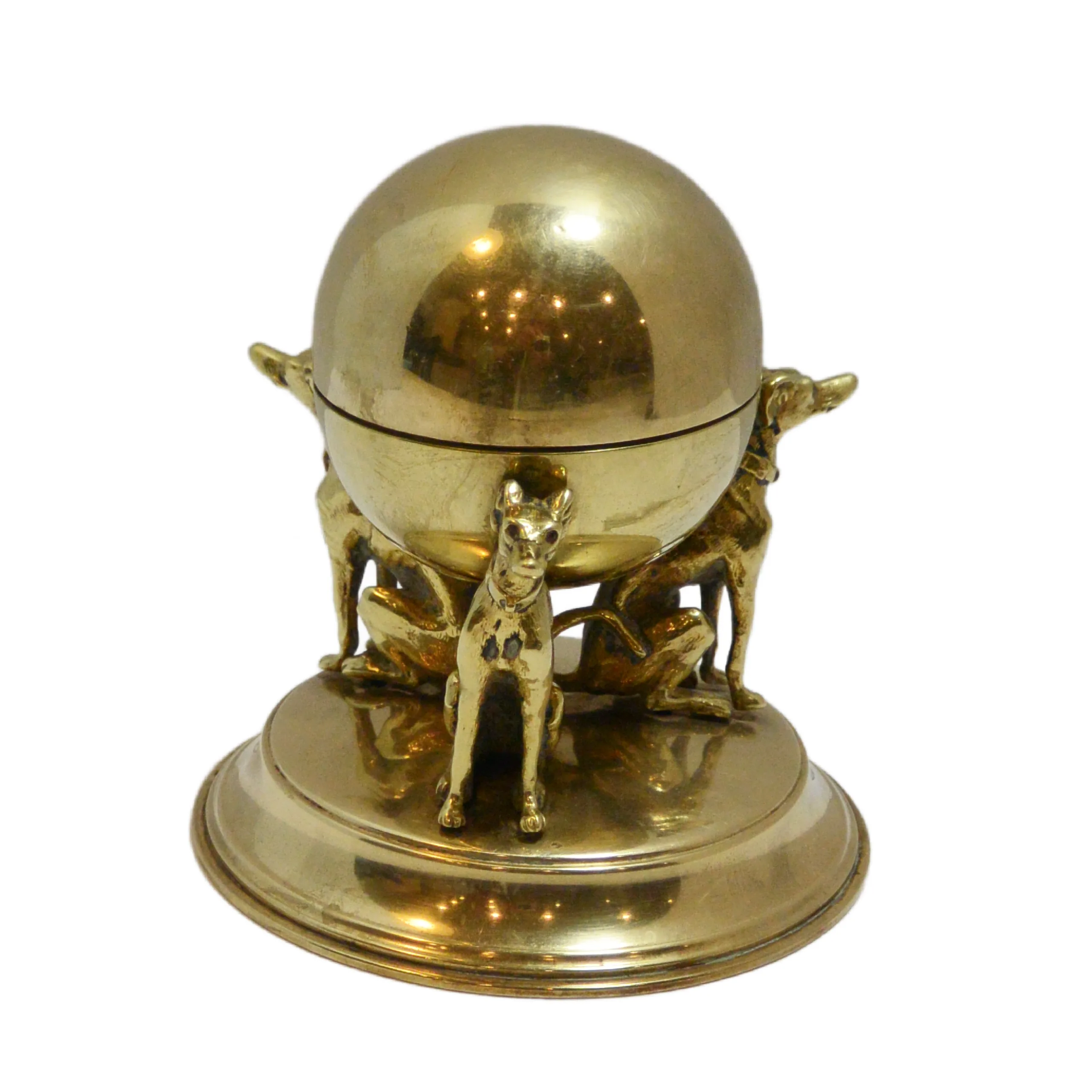 Antique Brass Whippet Inkwell c.1900 Germany - Image 5