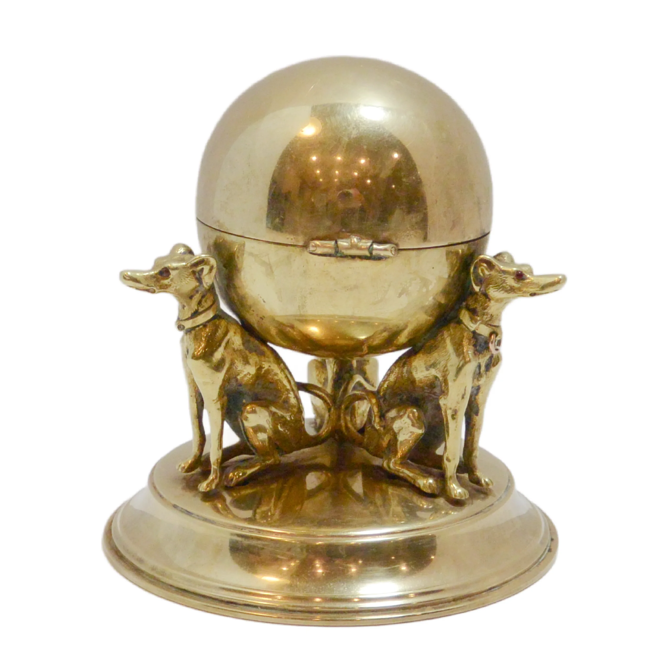 Antique Brass Whippet Inkwell c.1900 Germany - Image 6