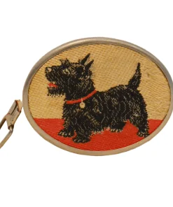 Vintage Scottish Terrier Dog Embroidered Measuring Tape W. Germany