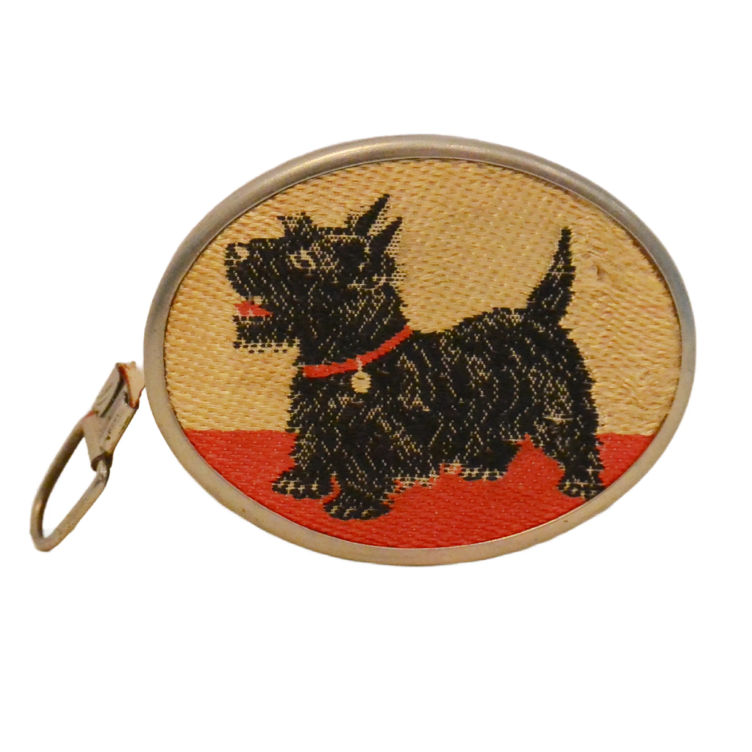 Vintage Scottish Terrier Dog Embroidered Measuring Tape W. Germany