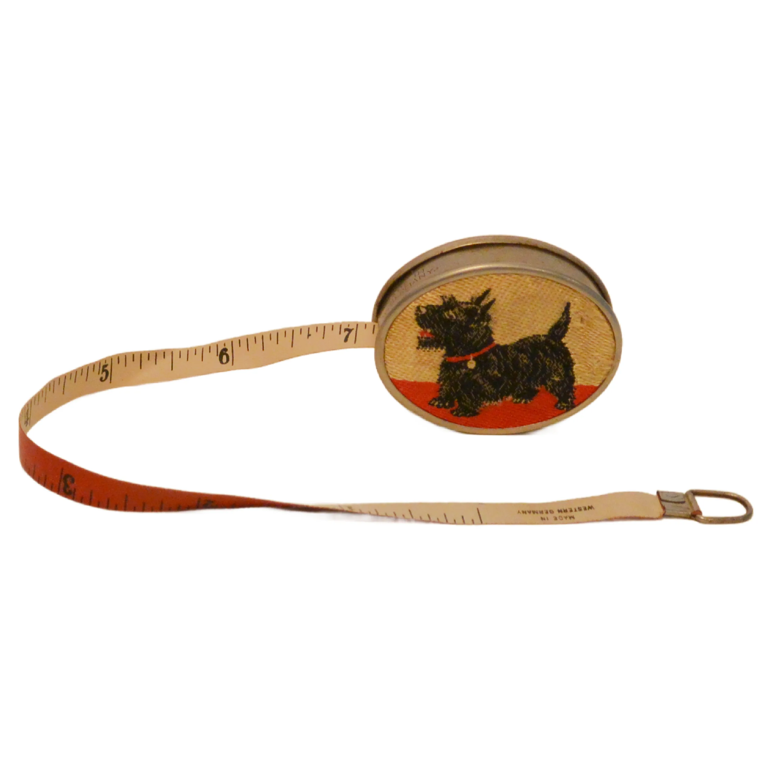 Vintage Scottish Terrier Dog Embroidered Measuring Tape W. Germany - Image 6