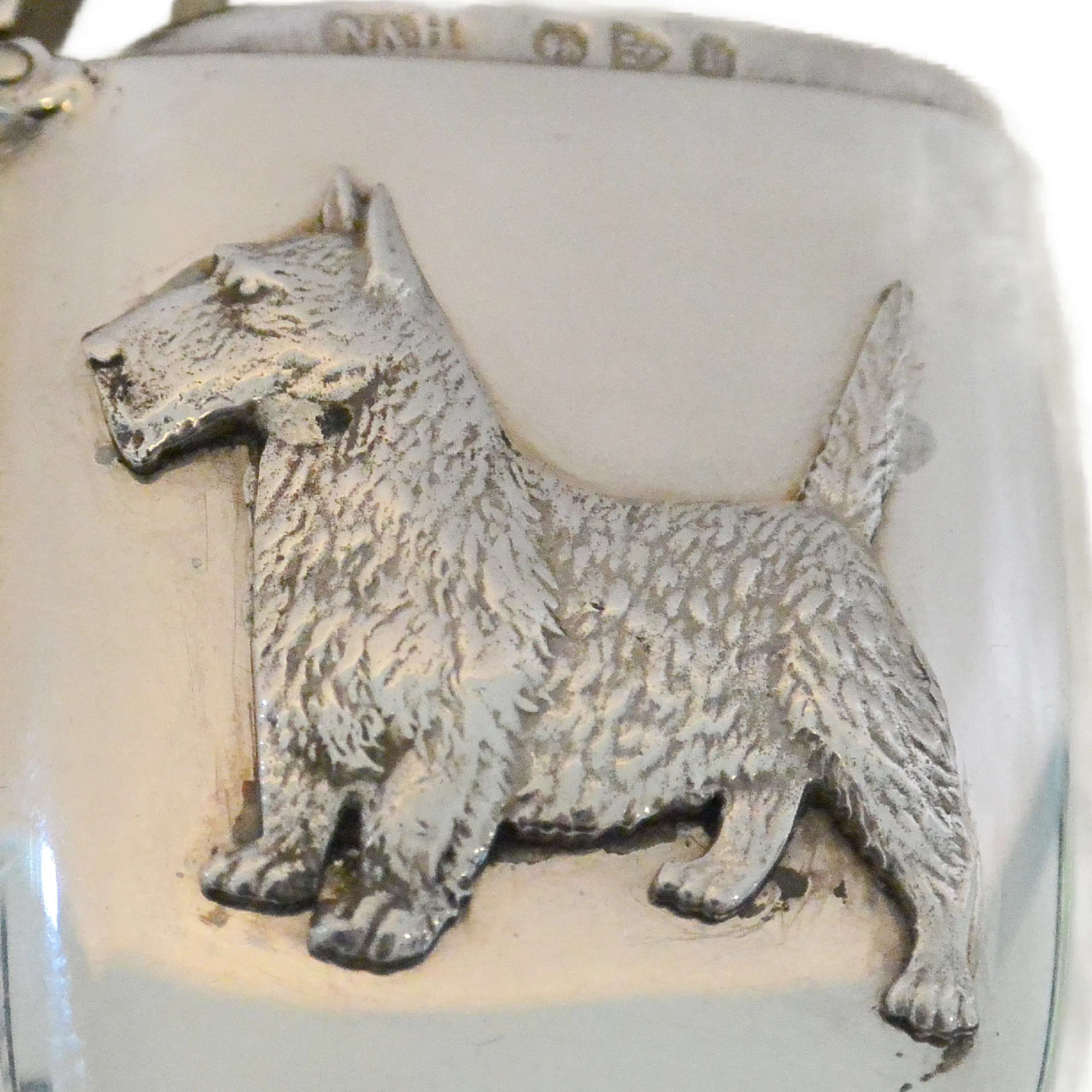 Antique Sterling Silver Scottie Dog Vesta Case Match Safe c.1898 - Image 3