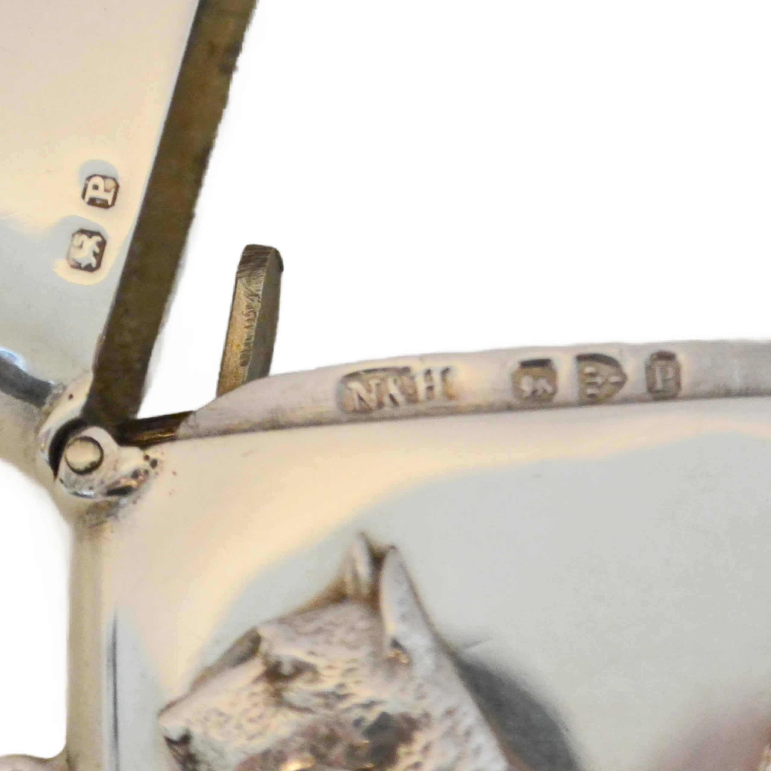 Antique Sterling Silver Scottie Dog Vesta Case Match Safe c.1898 - Image 5