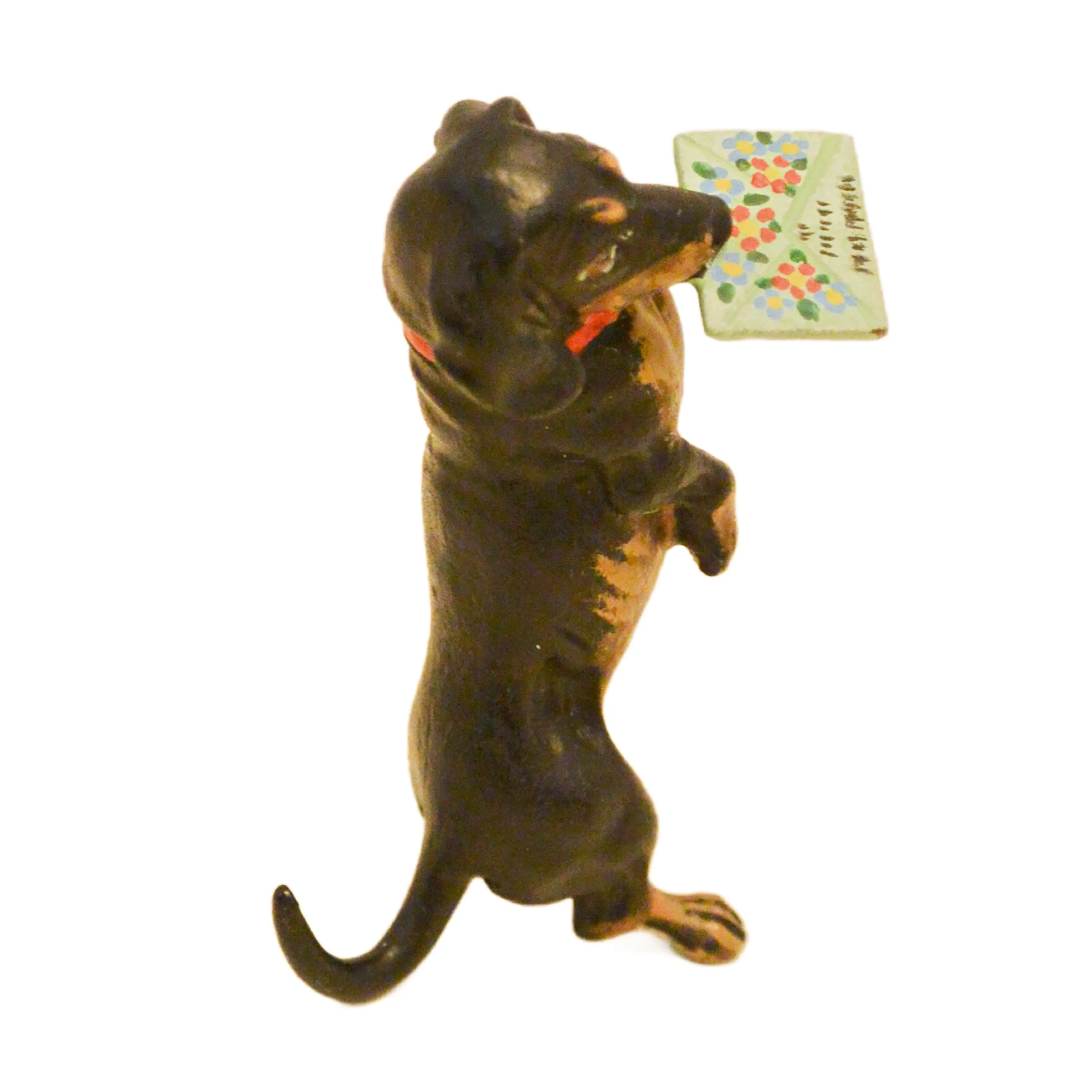 Austrian Bronze Dachshund Dog with Greeting Card - Image 3