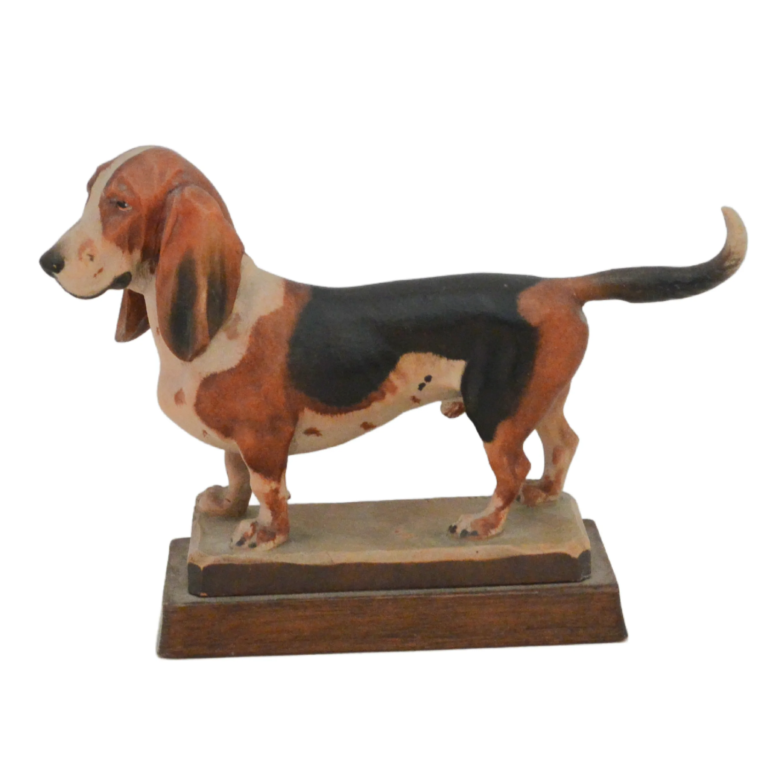 Anri Wood Carved Basset Hound Signed Diller - Image 3