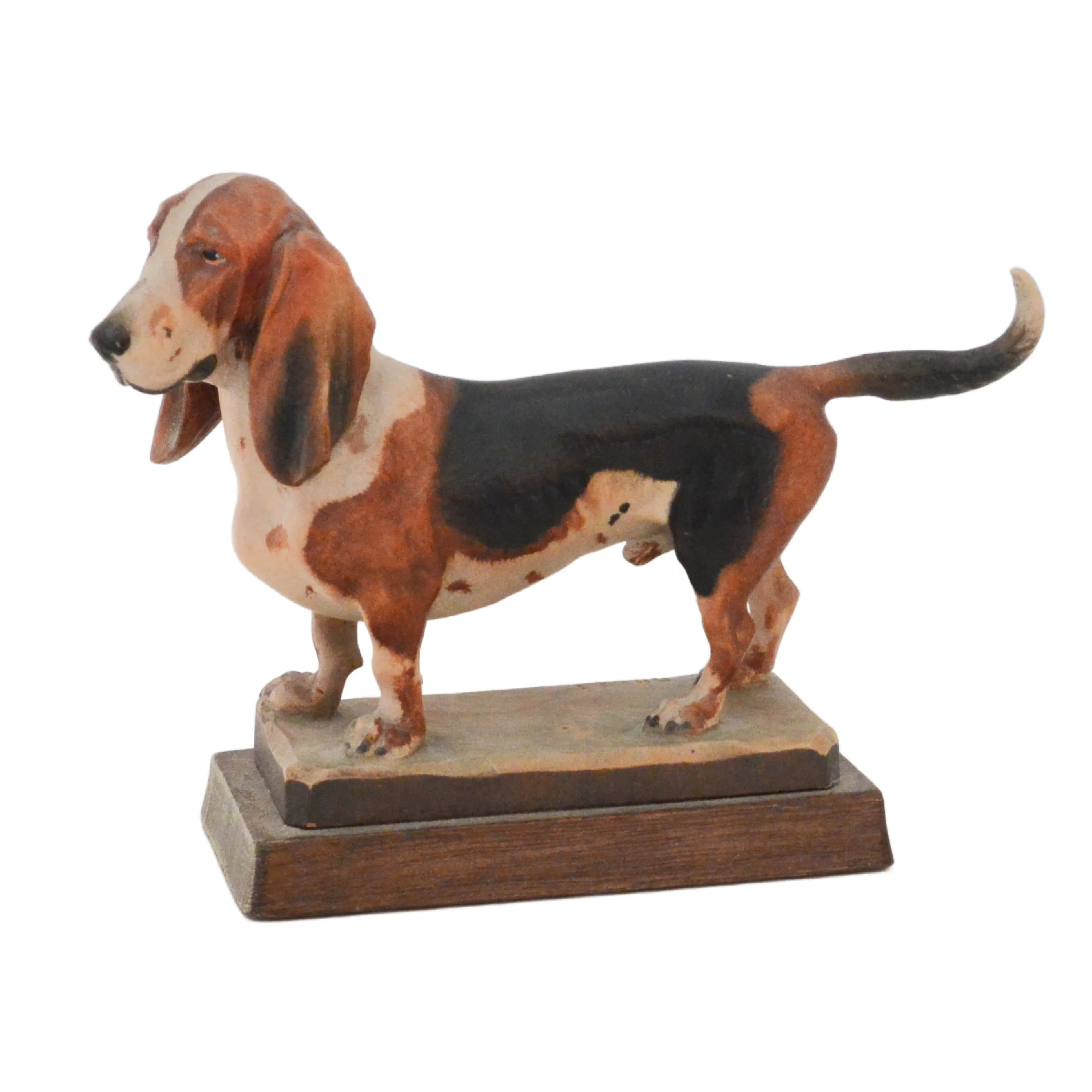 Anri Wood Carved Basset Hound Signed Diller - Image 2