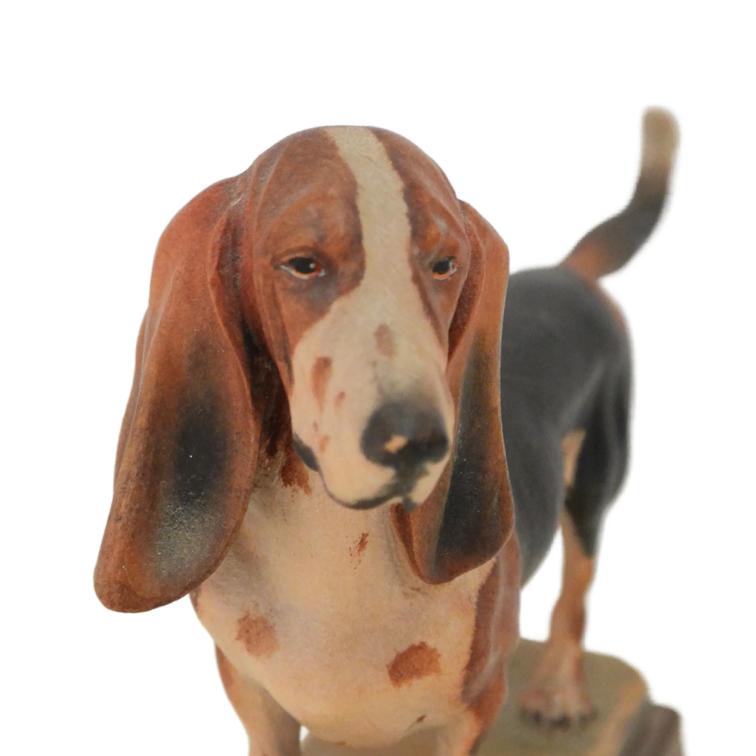 Anri Wood Carved Basset Hound Signed Diller