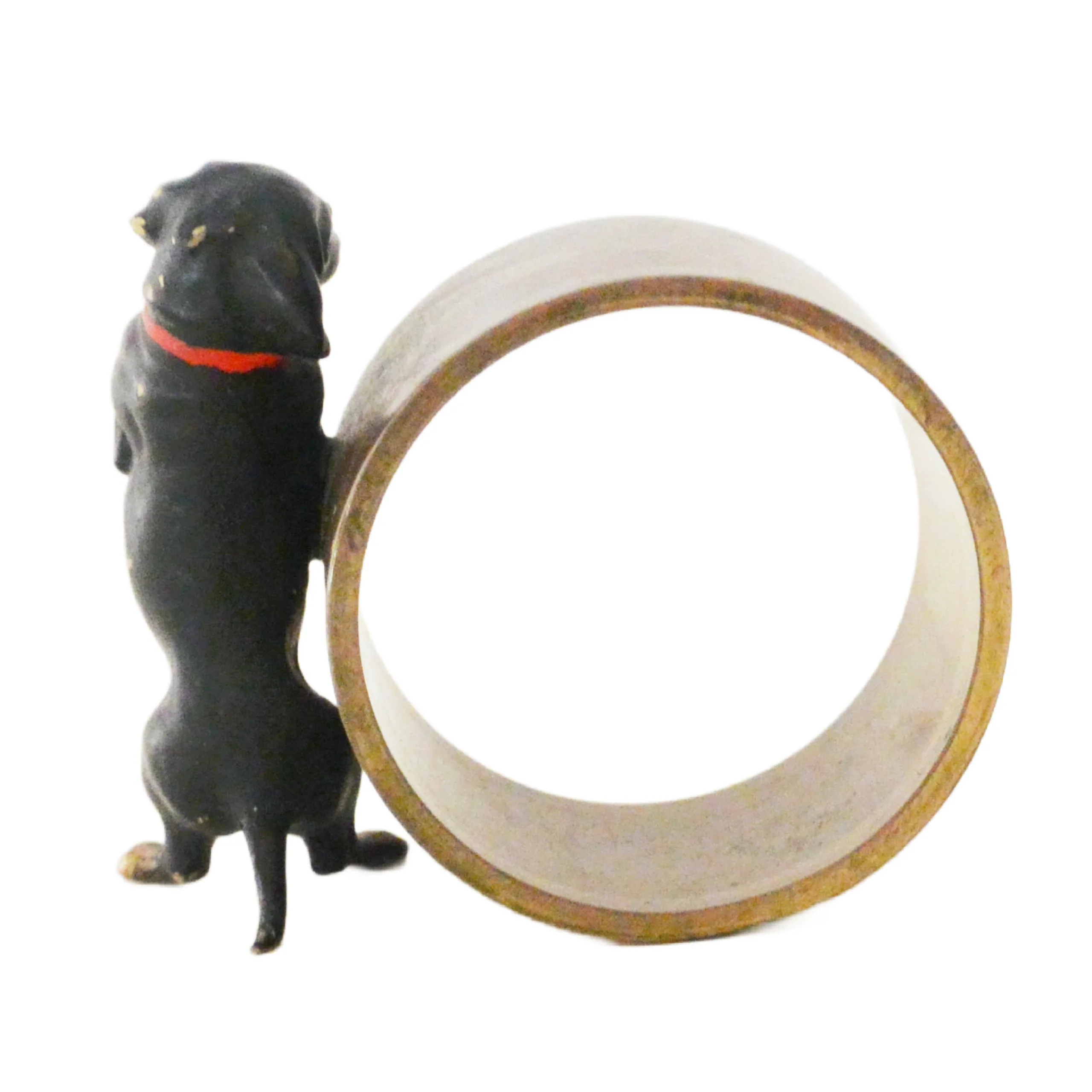 Austrian Cold-Painted Bronze Dachshund Napkin Ring - Image 4