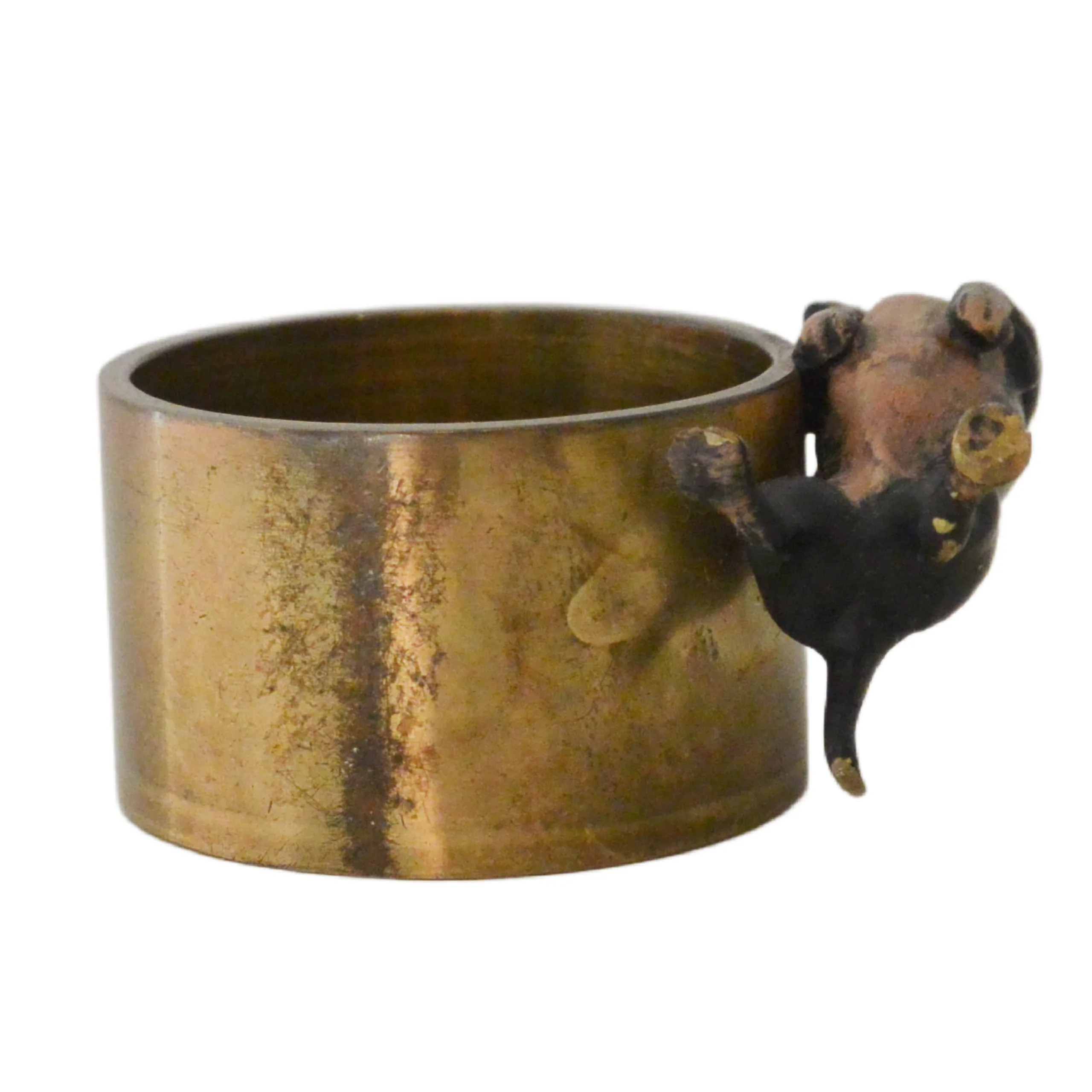 Austrian Cold-Painted Bronze Dachshund Napkin Ring - Image 8