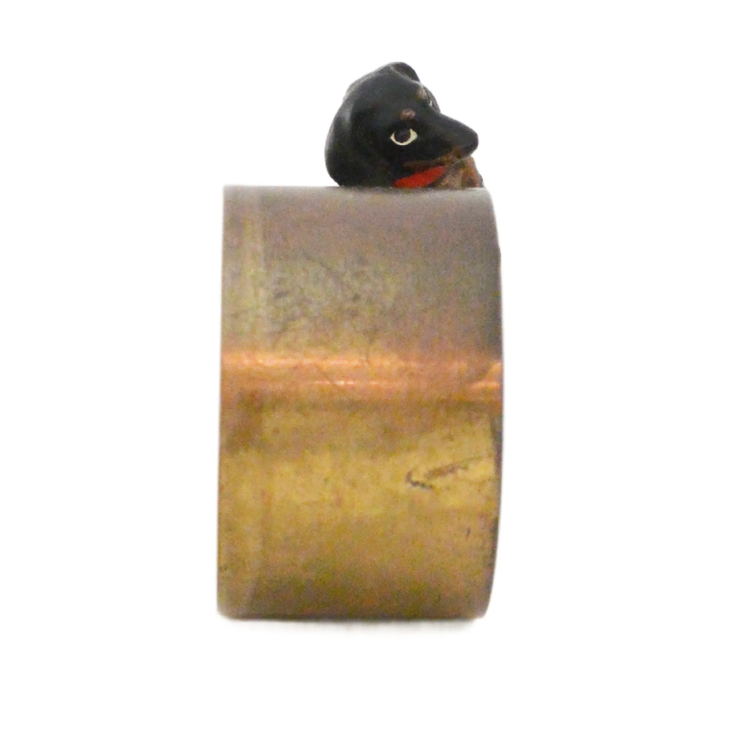 Austrian Cold-Painted Bronze Dachshund Napkin Ring - Image 6