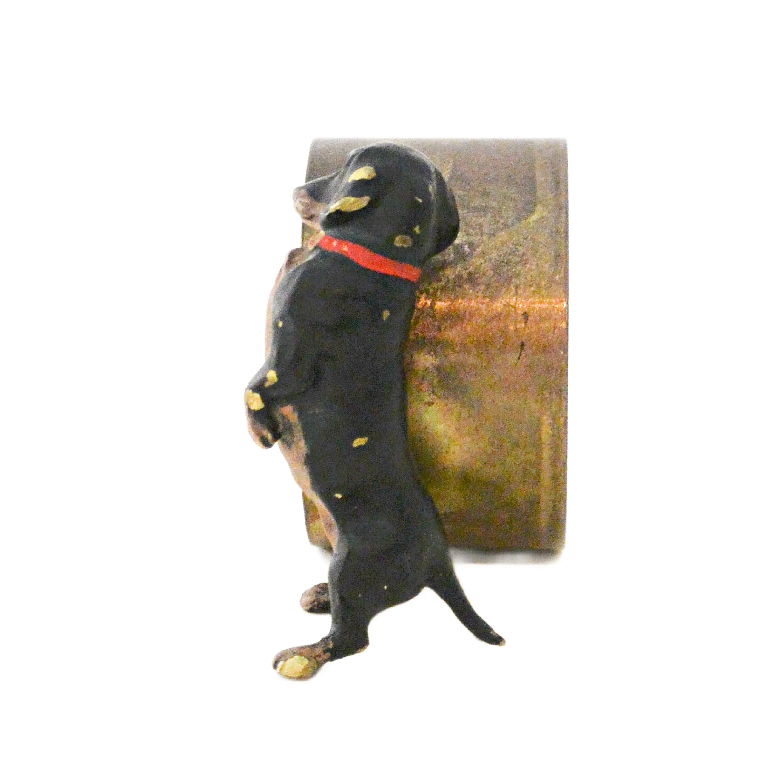 Austrian Cold-Painted Bronze Dachshund Napkin Ring - Image 5