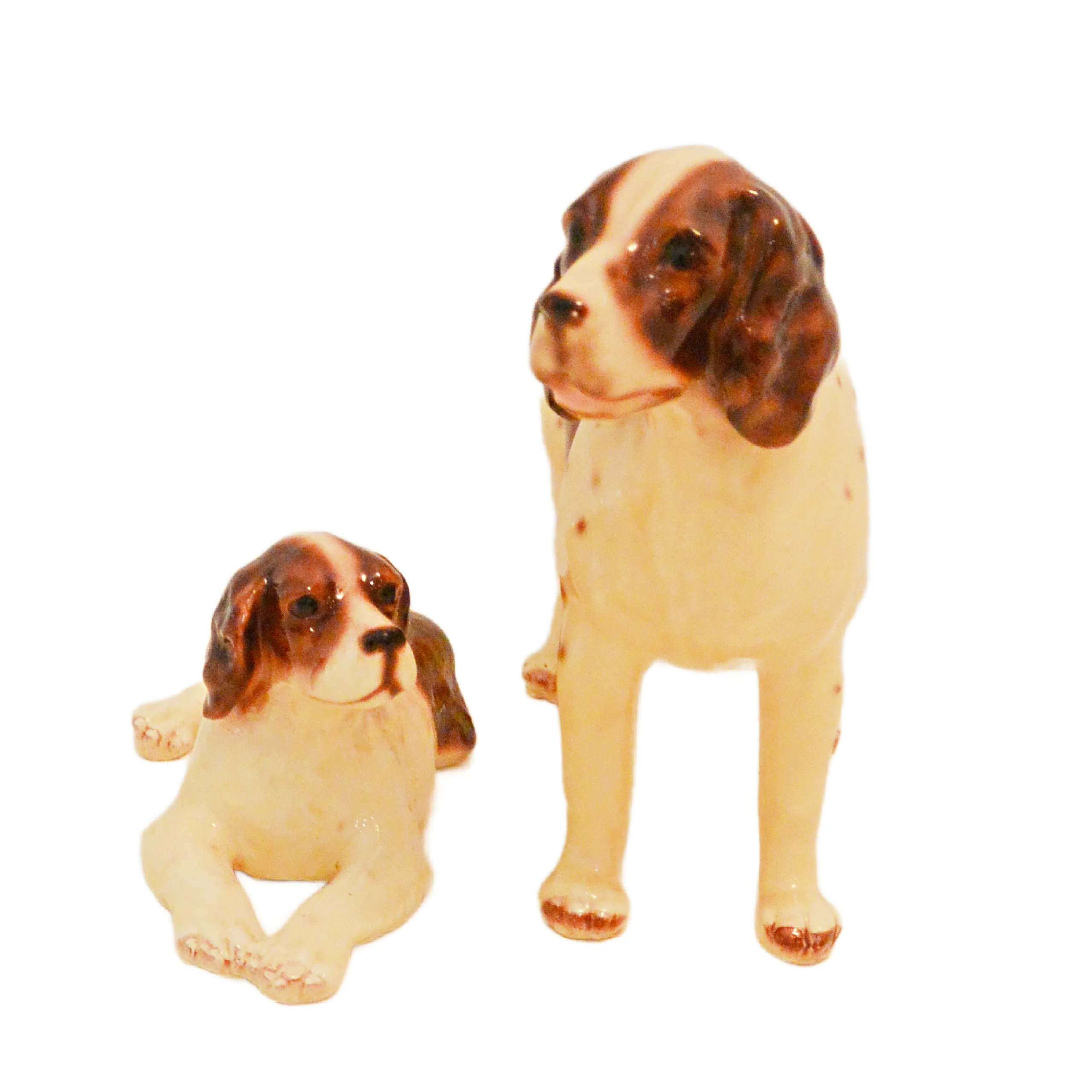Vintage Brittany Spaniel and Puppy Figurines Mortens Studio - Image 6