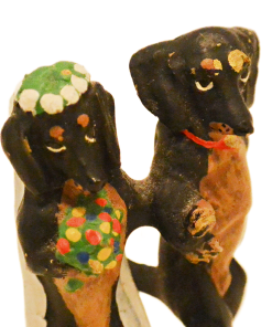 Alternative view of Austrian Bronze Dachshund Dog Bride & Groom