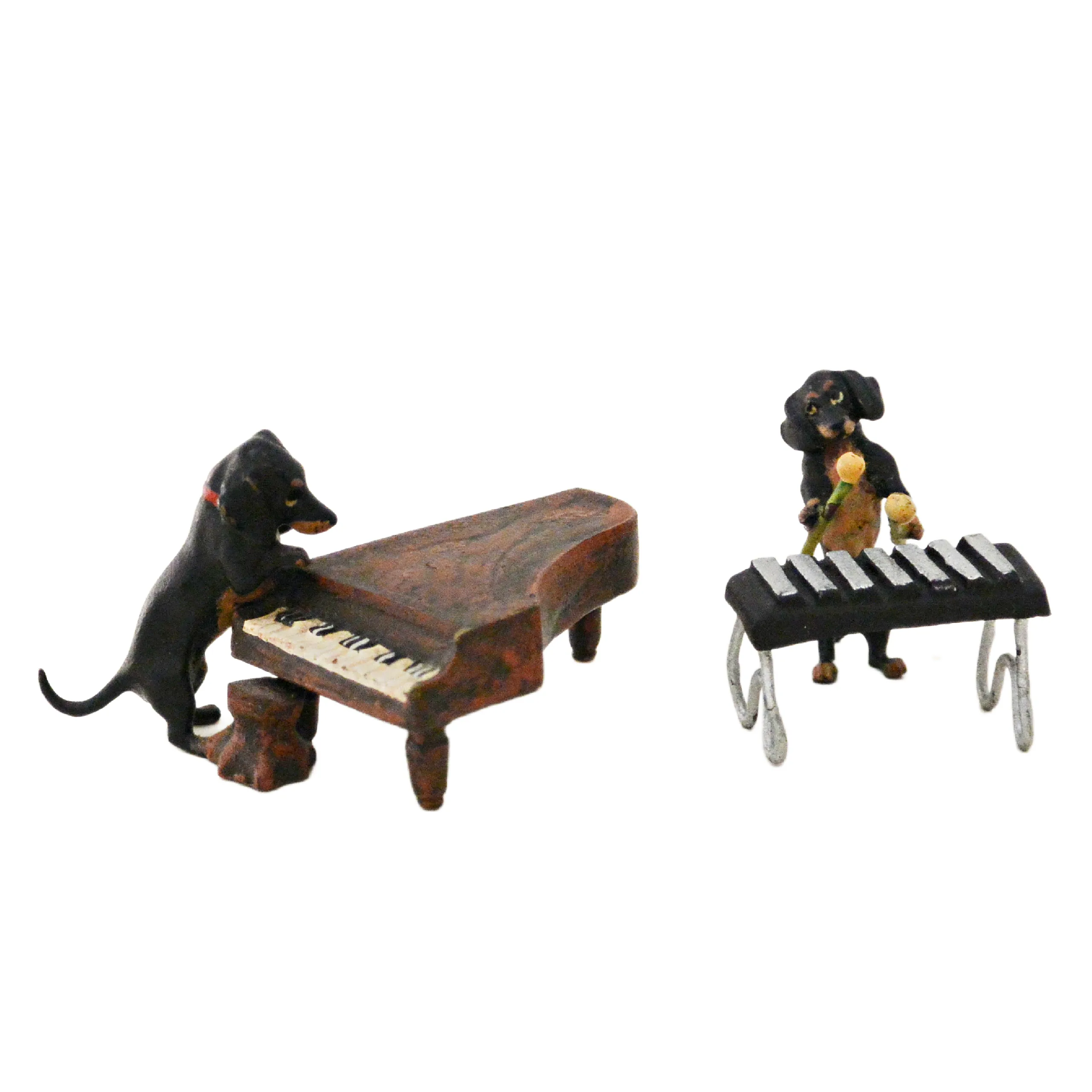 Austrian Cold-Painted Bronze Dachshund Dog Dance Band - Image 3