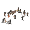 Austrian Cold-Painted Bronze Dachshund Dog Dance Band