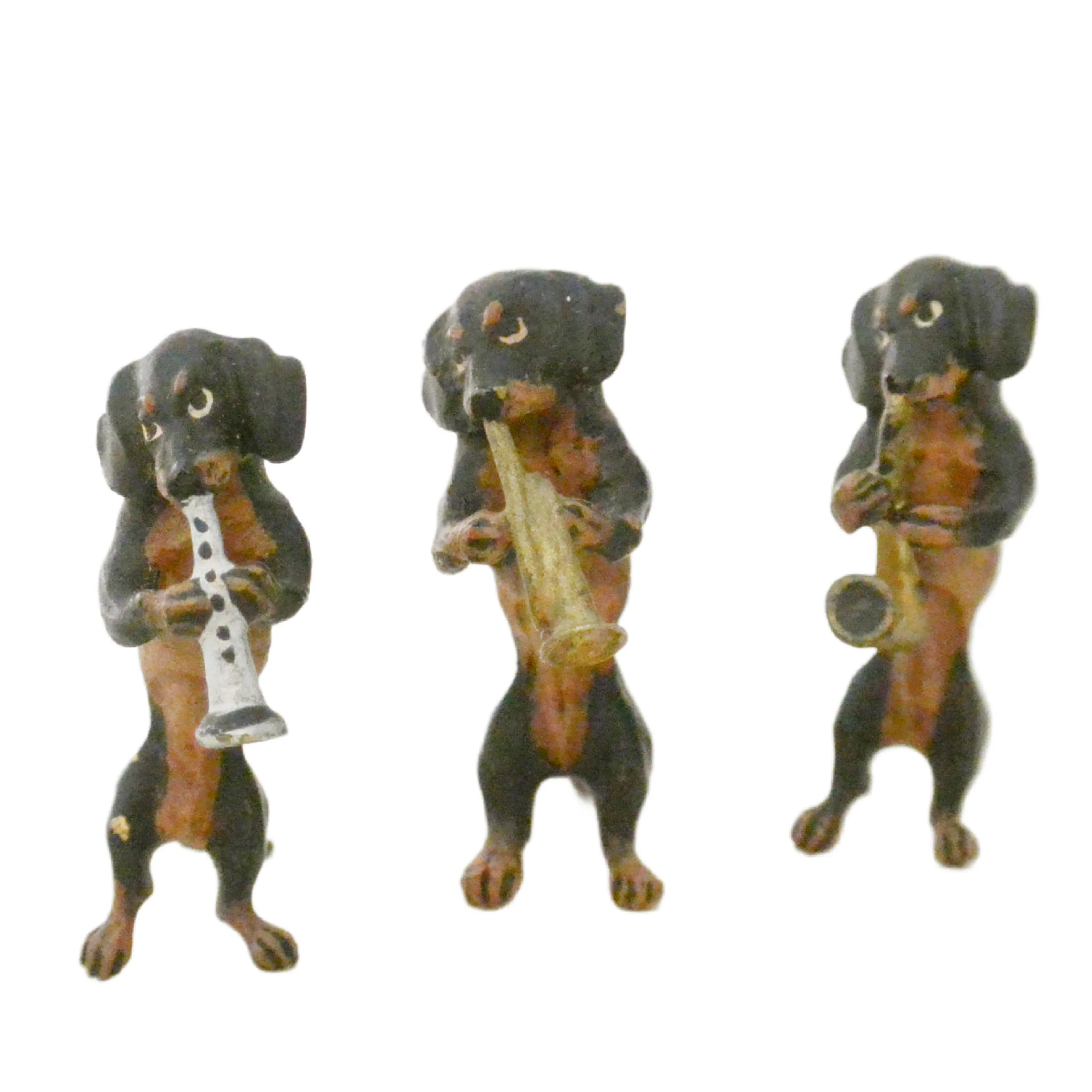 Austrian Cold-Painted Bronze Dachshund Dog Dance Band - Image 6