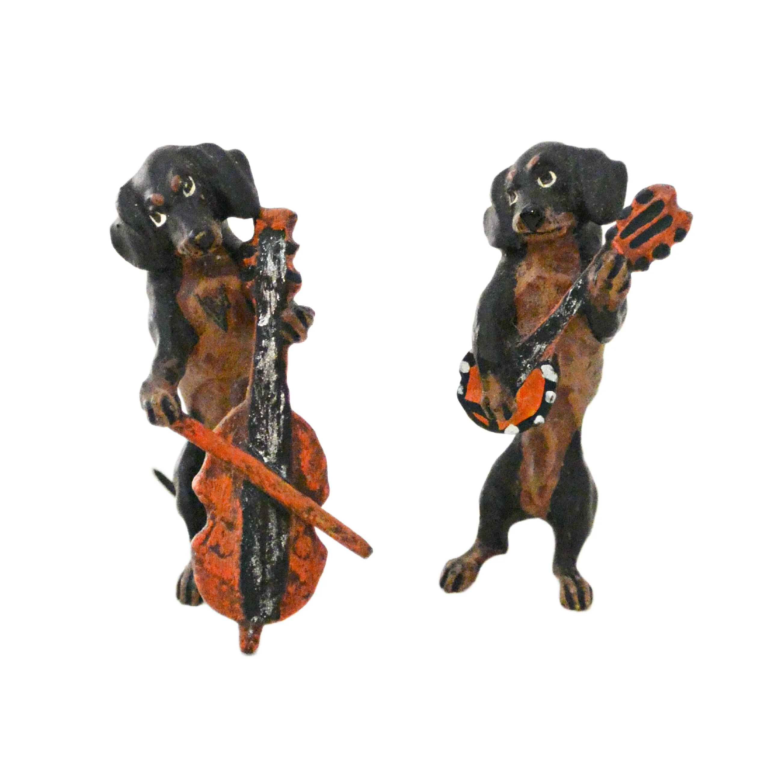 Austrian Cold-Painted Bronze Dachshund Dog Dance Band - Image 7
