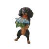Austrian Bronze Dachshund Dog with Bouquet