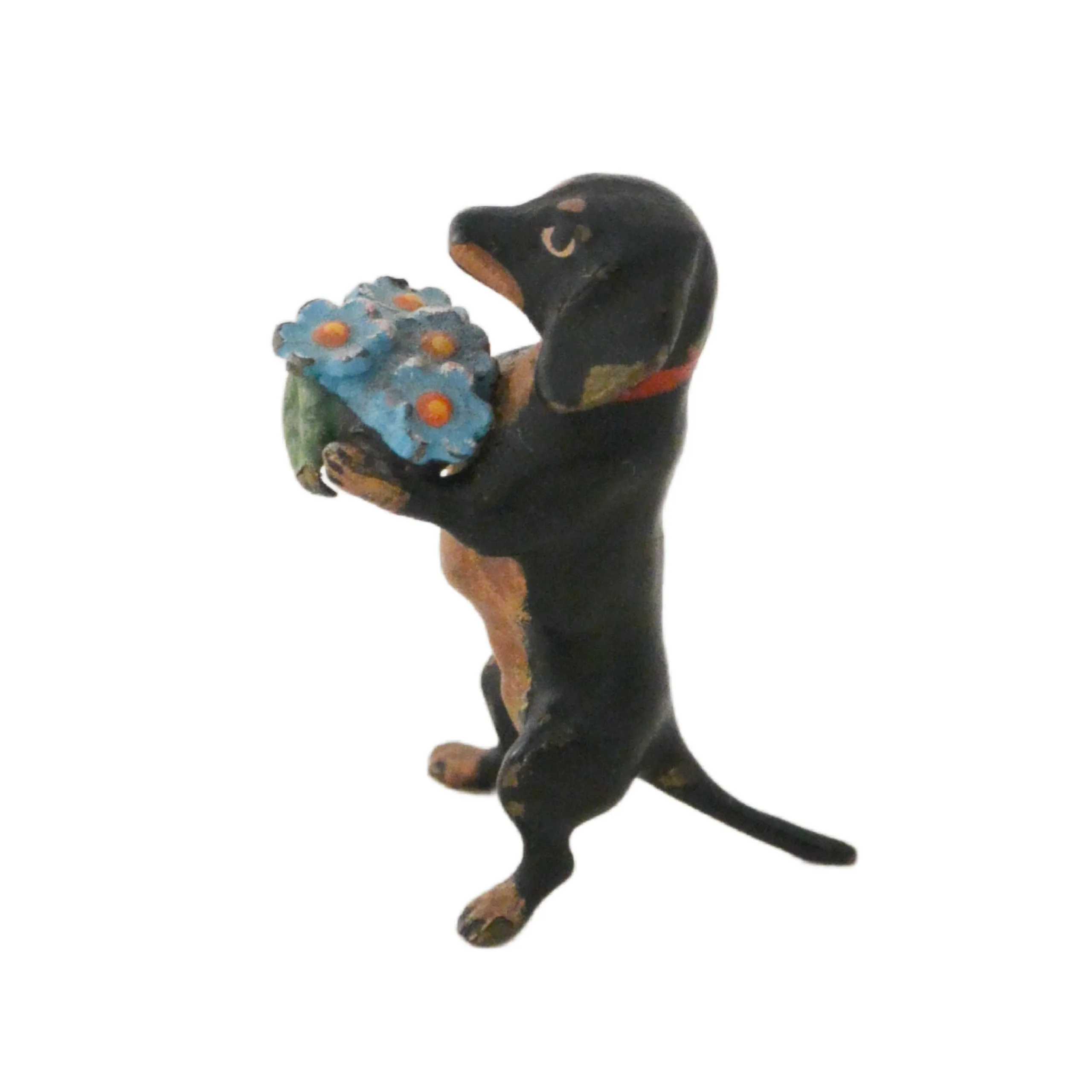 Austrian Bronze Dachshund Dog with Bouquet - Image 5