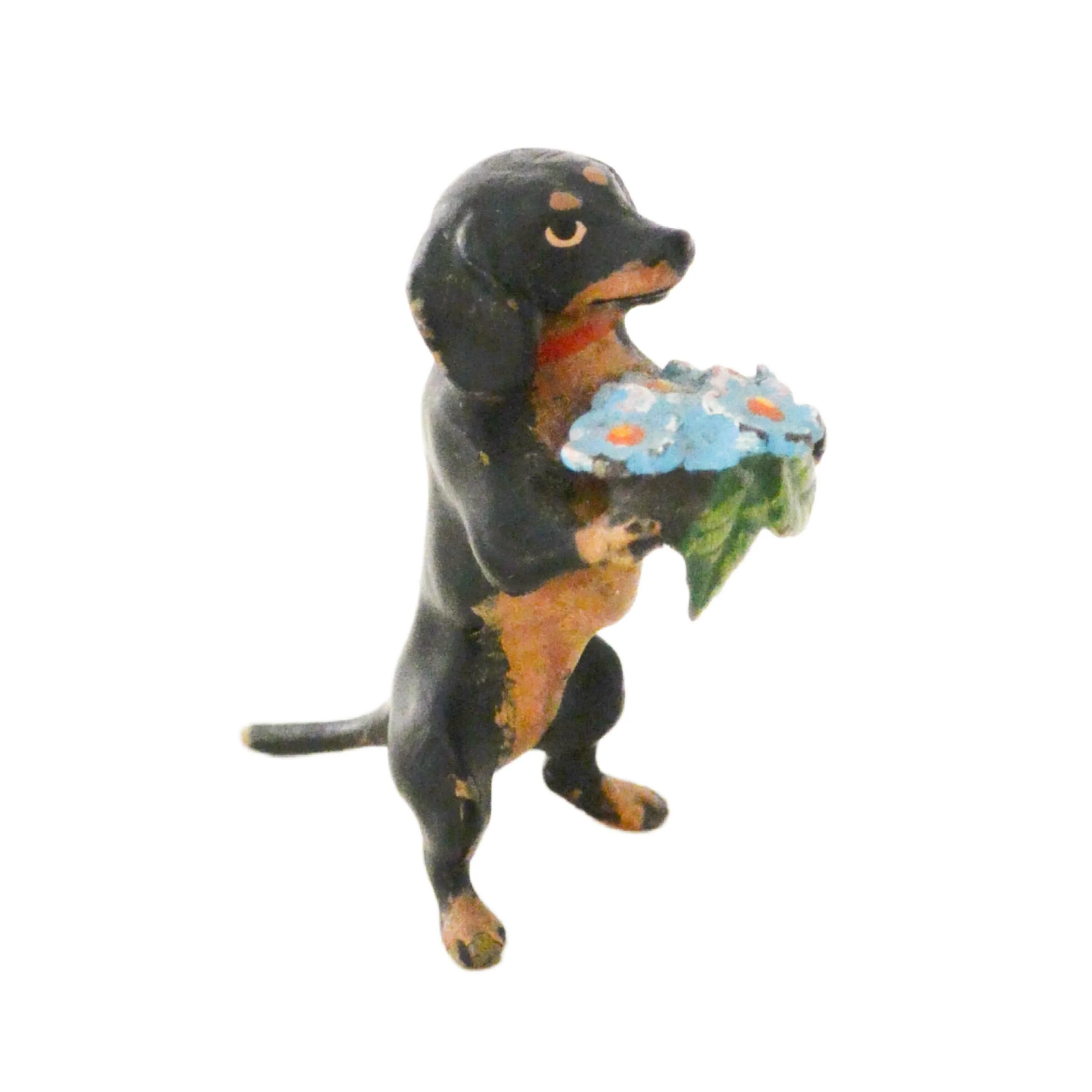 Austrian Bronze Dachshund Dog with Bouquet - Image 3