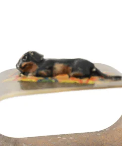 Austrian Cold-Painted Bronze Franz Bergman Napkin Ring with Dachshund