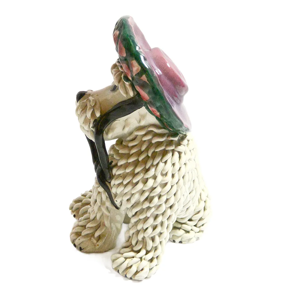 Vintage Italian Spaghetti Maltese Dog with Bonnet c.1950's - Image 6