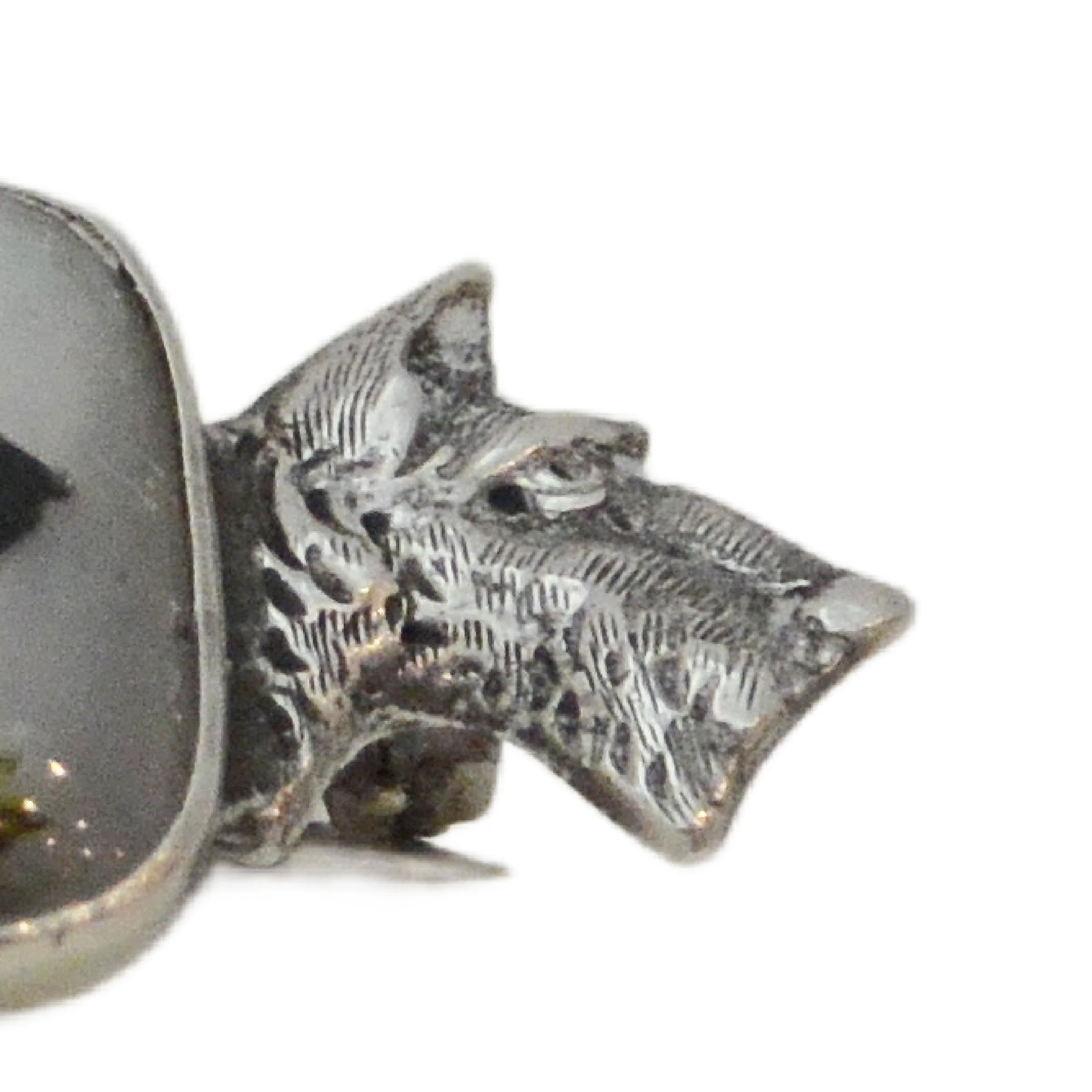 Antique Sterling Silver Essex Crystal Terrier Brooch &ndash; Wire Fox & Scottie Duo c. 1915 - Image 5